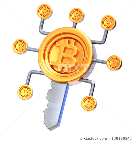 Bitcoin Key Glossy 3D Crypto Icon for UI Dashboard, SaaS Landing Page, Web3 Presentation Bitcoin Key Glossy 3D Crypto Icon for UI Dashboard, SaaS Landing Page, Web3 Presentation 139189543