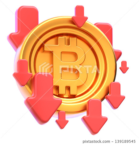 Bitcoin Loss Glossy 3D Crypto Icon for UI Dashboard, SaaS Landing Page, Web3 Presentation Bitcoin Loss Glossy 3D Crypto Icon for UI Dashboard, SaaS Landing Page, Web3 Presentation 139189545