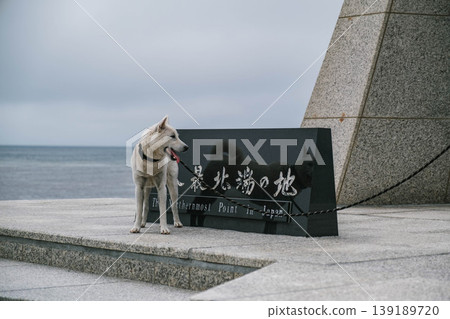【稚內市】日本最北端的紀念碑和一隻狗 【稚內市】日本最北端的紀念碑和一隻狗 139189720