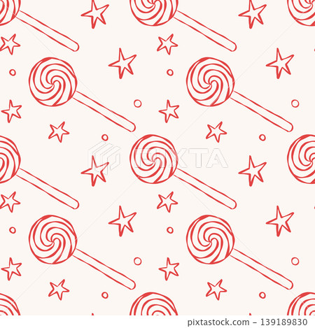Sweet lollipop pattern with stars Sweet lollipop pattern with stars 139189830
