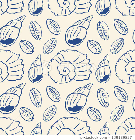 Calm, artistic seashell pattern for ocean projects Calm, artistic seashell pattern for ocean projects 139189837