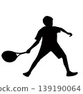 a boy playing tennis silhouette vector 139190064
