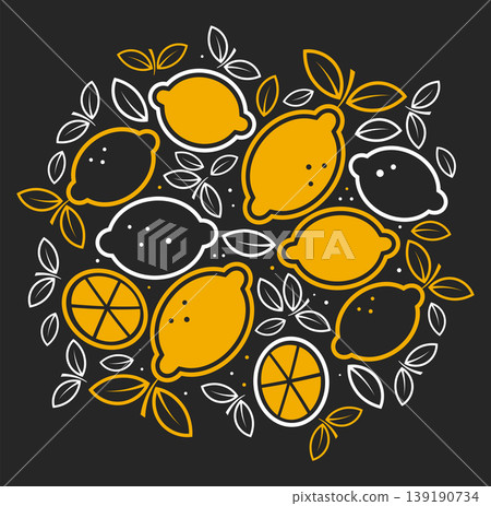 Fresh neon lemon fruit. Collection of lemone vector icons isolated on white background. Fresh neon lemon fruit. Collection of lemone vector icons isolated on white background. 139190734