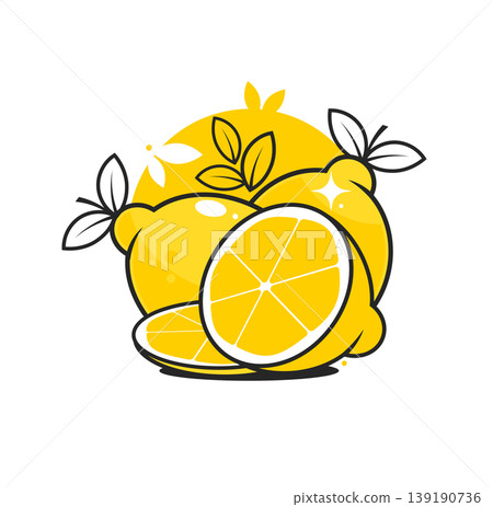 Fresh lemon fruit. Collection of lemone vector icons isolated on white background. Fresh lemon fruit. Collection of lemone vector icons isolated on white background. 139190736