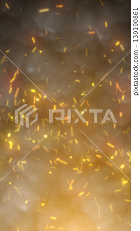 Warm abstract background with floating golden sparks and smoky haze, suggesting embers, heat, and cinematic atmosphere Warm abstract background with floating golden sparks and smoky haze, suggesting embers, heat, and cinematic atmosphere 139190861