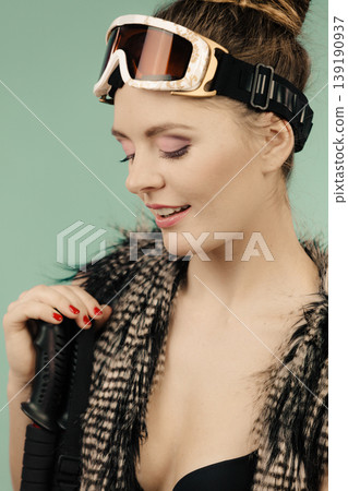 Young woman with goggle. 139190937