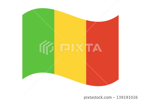 Waving flag of Mali isolated. Waving flag of Mali isolated. 139191016