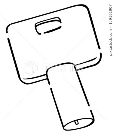 Tubular Key Line Drawing Tubular Key Line Drawing 139191907