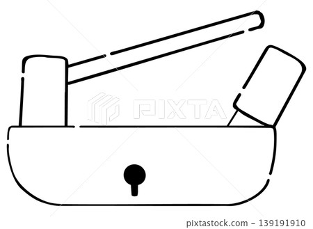 Japanese lock opening line drawing 139191910