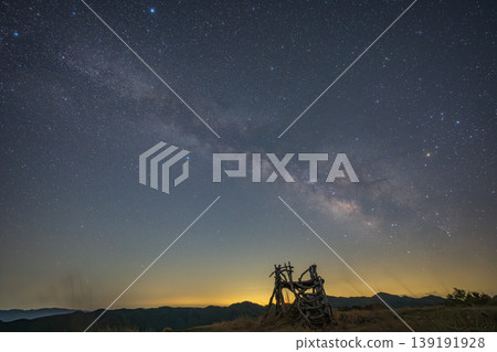 The beautiful starry sky of Kaminoyama Plateau in Hyogo Prefecture, Japan The beautiful starry sky of Kaminoyama Plateau in Hyogo Prefecture, Japan 139191928