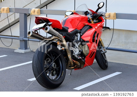 Italian-made red motorcycle 139192763