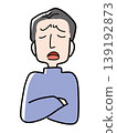 An illustration of the upper body of a middle-aged man with his arms crossed, eyes closed, and hesitating, saying "But..." An illustration of the upper body of a middle-aged man with his arms crossed, eyes closed, and hesitating, saying "But..." 139192873