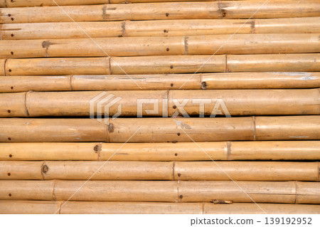 Natural woven bamboo wall 139192952