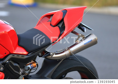 Italian-made red motorcycle 139193045