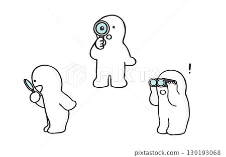 人物發現/調查/探索的插圖/人物拿著放大鏡的插圖 139193068