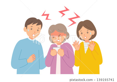 A child urges their mother to voluntarily surrender her driver's license, while the mother resists. A child urges their mother to voluntarily surrender her driver's license, while the mother resists. 139193741