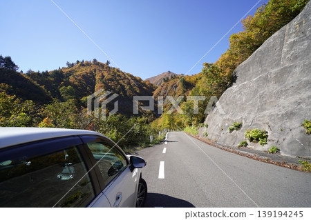 A section of National Route 352 (Jukai Line) running along the shore of Lake Okutadami, October 30, 2025. A section of National Route 352 (Jukai Line) running along the shore of Lake Okutadami, October 30, 2025. 139194245