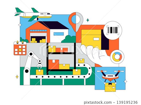 Logistics Vector Illustration Featuring Global Shipping Delivery Supply Chain Warehouse Cargo Transport Across Air Sea And Land Freight Design Logistics Vector Illustration Featuring Global Shipping Delivery Supply Chain Warehouse Cargo Transport Across Air Sea And Land Freight Design 139195236