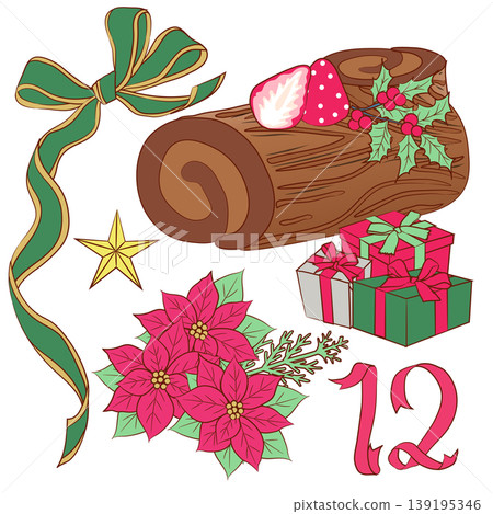 Seasonal flowers and sweets (December) Seasonal flowers and sweets (December) 139195346