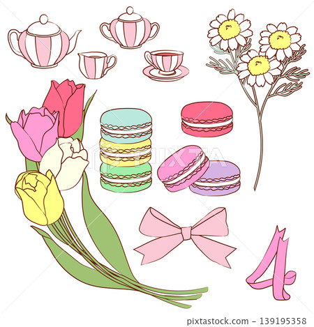 時令鮮花和甜點(四月) 時令鮮花和甜點(四月) 139195358