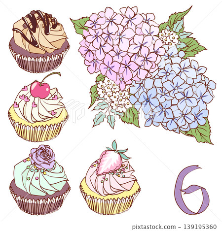 Seasonal flowers and sweets (June) Seasonal flowers and sweets (June) 139195360