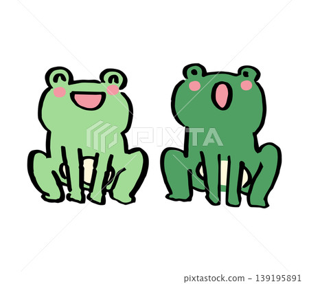 Hand-drawn illustration of two frogs (brush painting) Hand-drawn illustration of two frogs (brush painting) 139195891