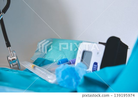 Medical equipment and supplies for health and wellness concept Medical equipment and supplies for health and wellness concept 139195974