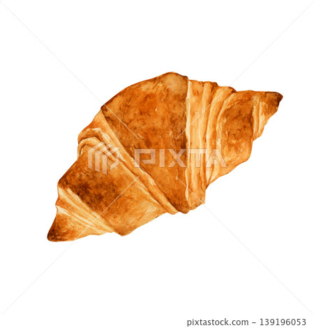 Croissant, Bread, Bakery, Watercolor Illustration Croissant, Bread, Bakery, Watercolor Illustration 139196053