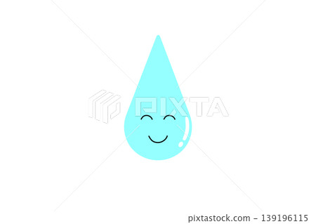 Illustration of a water droplet with a smiling face 139196115