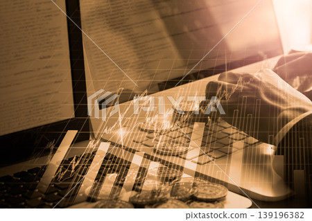 Modern way of exchange. Bitcoin is convenient payment in global economy market. Virtual digital currency and financial investment trade concept. Abstract cryptocurrency with gold bitcoin background. 139196382
