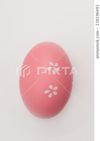 Pink Easter Egg with White Floral Accents Pink Easter Egg with White Floral Accents 139196491