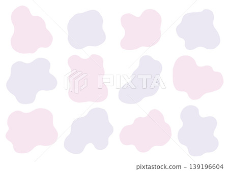 A set of loose, hand-drawn shapes with a liquid-like appearance (pink and purple) A set of loose, hand-drawn shapes with a liquid-like appearance (pink and purple) 139196604