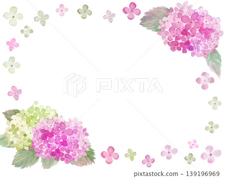 水彩繡球花畫框 139196969