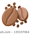 Coffee Beans 3D Icon, Cozy Premium Roasted Coffee Beans Illustration for UI UX, Food Apps, Cafe Branding, Website, Social Media and E-commerce 139197064