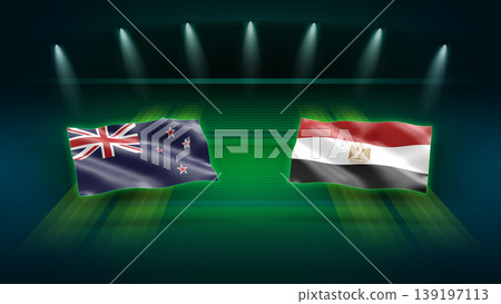 International Soccer Match Preview : New Zealand vs Egypt with Flags 139197113