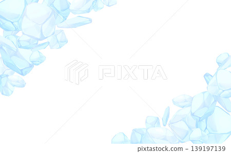 手繪冰插畫透明邊框_橫向 手繪冰插畫透明邊框_橫向 139197139