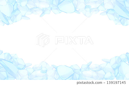 手繪冰插畫透明邊框 3_水平 手繪冰插畫透明邊框 3_水平 139197145