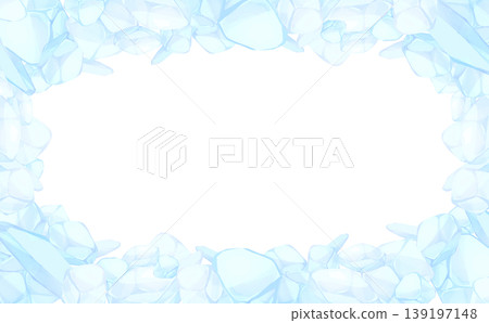 手繪冰插畫透明邊框 4_橫向 手繪冰插畫透明邊框 4_橫向 139197148
