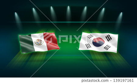 International Soccer Match Preview : Mexico vs South Korea with Flags International Soccer Match Preview : Mexico vs South Korea with Flags 139197161