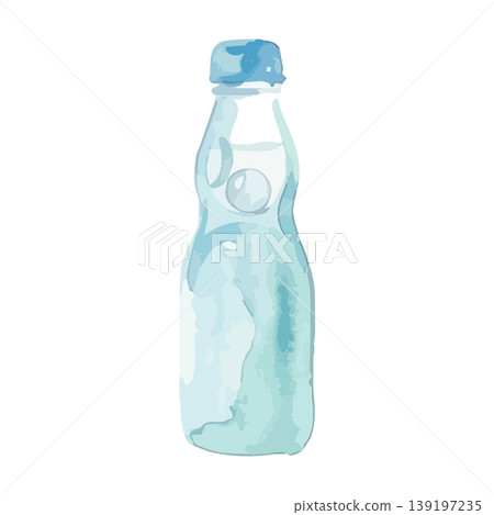 Watercolor-style illustration of ramune (Japanese soda). Watercolor-style illustration of ramune (Japanese soda). 139197235