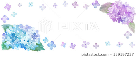 水彩繡球花畫框 水彩繡球花畫框 139197237