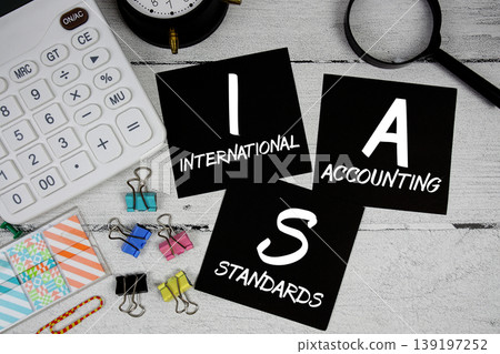 IAS International Accounting Standards text phrase of business and financial concept IAS International Accounting Standards text phrase of business and financial concept 139197252