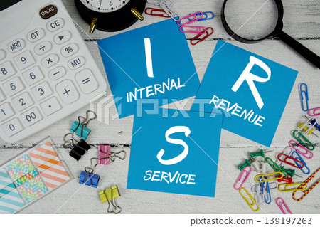 IRS Internal Revenue Service text phrase of business and financial concept 139197263