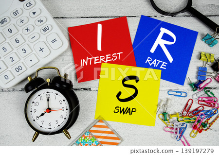 IRS Interest Rate Swap text phrase of business and financial concept IRS Interest Rate Swap text phrase of business and financial concept 139197279