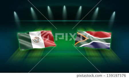 International Soccer Match Preview : Mexico vs South Africa with Flags International Soccer Match Preview : Mexico vs South Africa with Flags 139197376