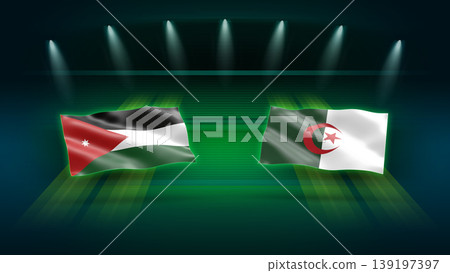 International Soccer Match Preview : Jordan vs Algeria with Flags International Soccer Match Preview : Jordan vs Algeria with Flags 139197397