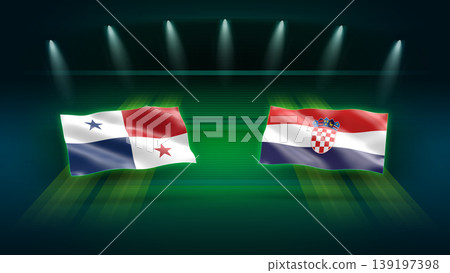 International Soccer Match Preview : Panama vs Croatia with Flags 139197398