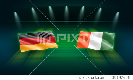 International Soccer Match Preview : Germany vs Ivory Coast with Flags International Soccer Match Preview : Germany vs Ivory Coast with Flags 139197606