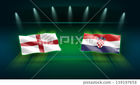 International Soccer Match Preview : England vs Croatia with Flags International Soccer Match Preview : England vs Croatia with Flags 139197658