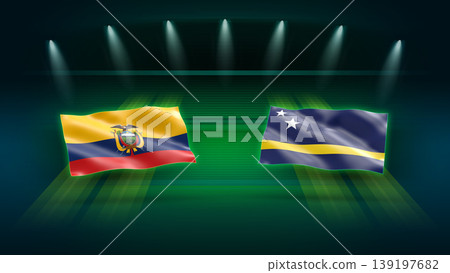 International Soccer Match Preview : Ecuador vs Curacao with Flags International Soccer Match Preview : Ecuador vs Curacao with Flags 139197682